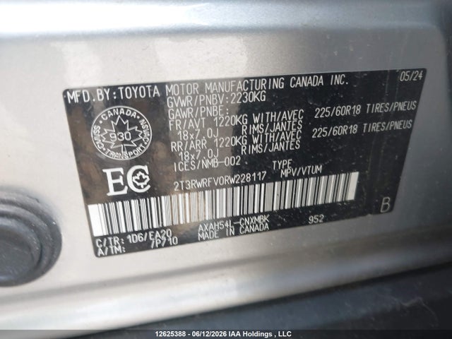 2T3RWRFV0RW228117 Toyota RAV4