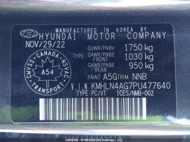 Продаж на аукціоні авто 2023 Hyundai Elantra Sel, vin: KMHLN4AG7PU477640, номер лоту: 12504385