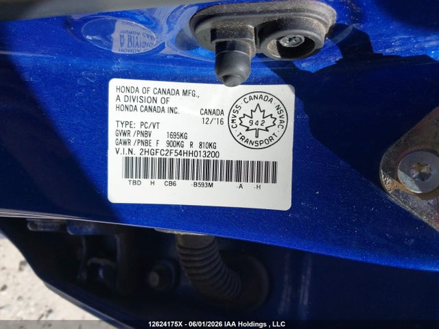 Aukcja sprzedaży 2017 Honda Civic Lx, vin: 2HGFC2F54HH013200, numer aukcji: 12624175