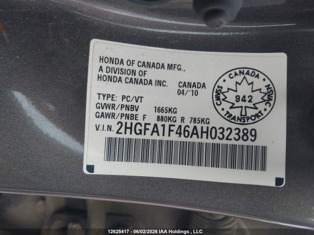 Продаж на аукціоні авто 2010 Honda Civic Dx-g, vin: 2HGFA1F46AH032389, номер лоту: 12625417