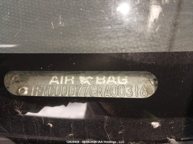 2012 Ford Escape Xlt მანქანა იყიდება აუქციონზე, vin: 1FMCU0D77CKA00316, აუქციონის ნომერი: 12625428