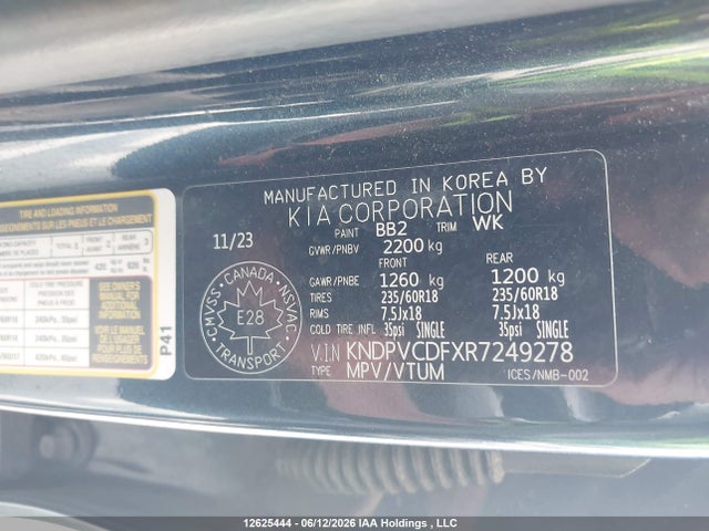 12625444 :رقم المزاد ، KNDPVCDFXR7249278 vin ، 2024 Kia Sportage Ex/ex Premium W/black Interior/ex Premium W/red Interior مزاد بيع