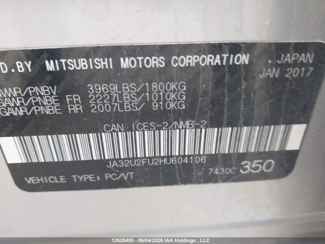 Mitsubishi LANCER ES 2017 JA32U2FU2HU604106 Image 19