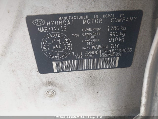 Продаж на аукціоні авто 2017 Hyundai Elantra Se/value/limited, vin: KMHD84LF2HU139628, номер лоту: 12625461
