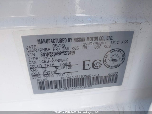 3N1AB8DV9PY279499 Nissan Sentra Sr/sr Midnight Edition