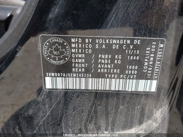 3VWD07AJ5EM245234 Volkswagen Jetta 1.8 Tsi Comfortline