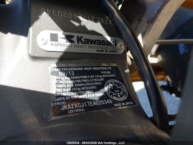 Kawasaki Zx1000 J 2014 JKAZXCJ17EA020348 Image 14