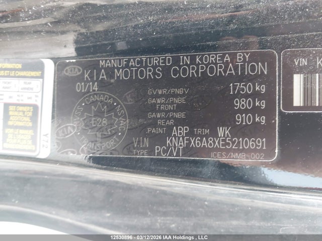 Auction sale of the 2014 Kia Forte Ex, vin: KNAFX6A8XE5210691, lot number: 12530896