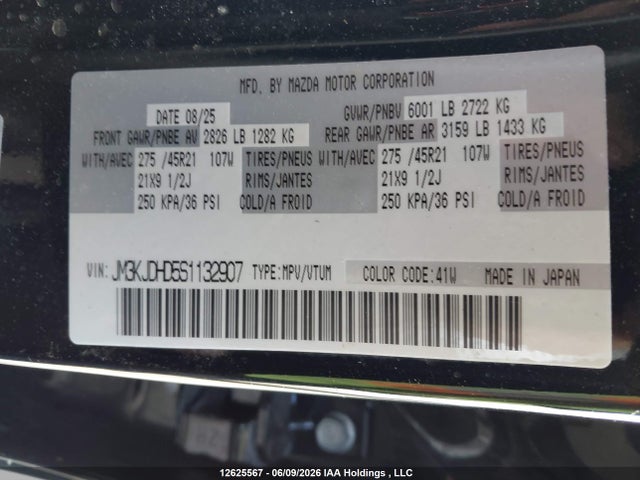 JM3KJDHD5S1132907 Mazda Cx-70 Mild Hybrid Inline 6 Turbo Gt