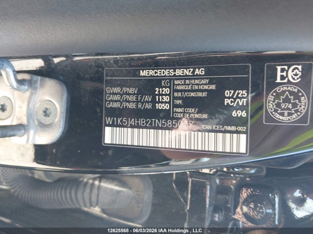 Auction sale of the 2026 Mercedes-benz Cla 250 4matic, vin: W1K5J4HB2TN585077, lot number: 12625568
