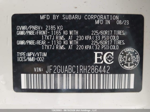 Subaru Crosstrek 2024 JF2GUABC1RH286442 Image 9