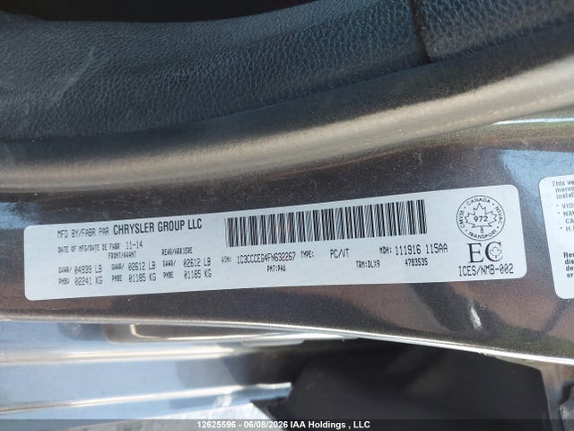 Chrysler 200 C 2015 1C3CCCEG4FN632267 Image 9