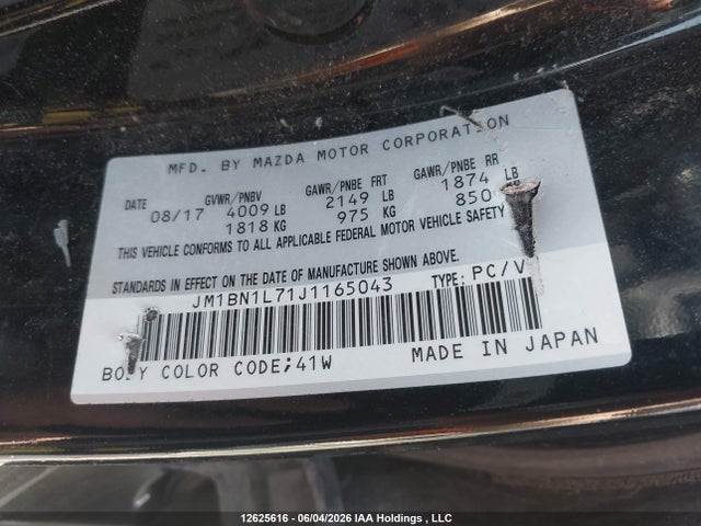 JM1BN1L71J1165043 Mazda MAZDA3