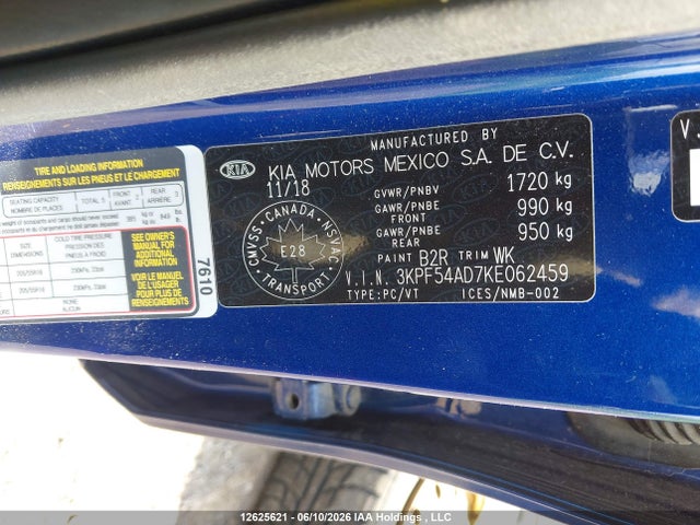 Продажа на аукционе авто 2019 Kia Forte Ex/ex Limited/ex Premium/ex+, vin: 3KPF54AD7KE062459, номер лота: 12625621
