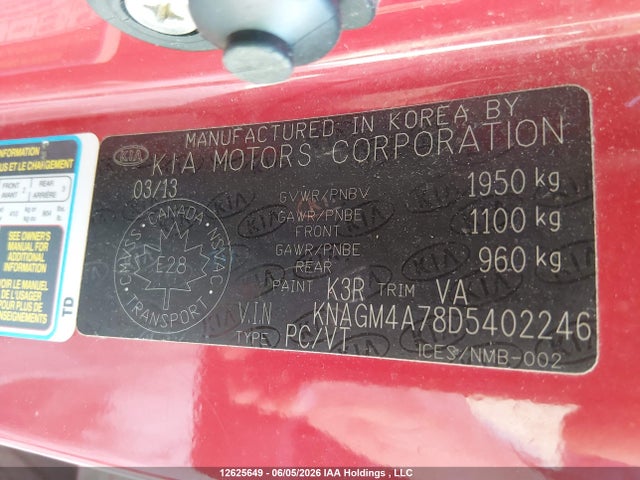 Продажа на аукционе авто 2013 Kia Optima, vin: KNAGM4A78D5402246, номер лота: 12625649