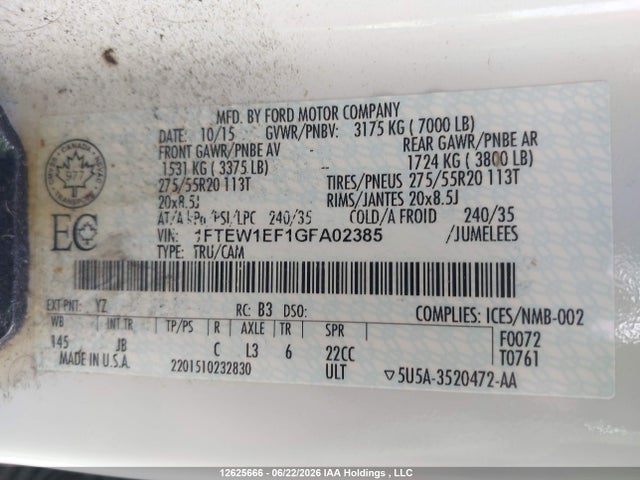 Ford F-150 Xlt 2016 1FTEW1EF1GFA02385 Image 9