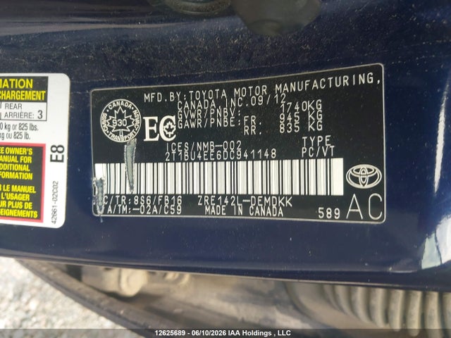 2013 Toyota Corolla S/le მანქანა იყიდება აუქციონზე, vin: 2T1BU4EE6DC941148, აუქციონის ნომერი: 12625689