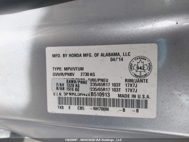 Honda ODYSSEY EX 2014 5FNRL5H42EB510913 Image 18