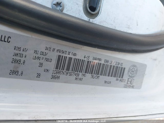 RAM 1500 Laramie 2015 1C6RR7NT9FS677450 Image 9