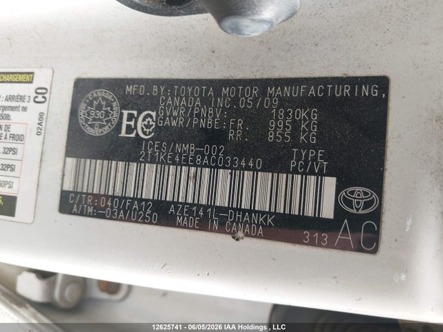 Продажа на аукционе авто 2010 Toyota Corolla Matrix S, vin: 2T1KE4EE8AC033440, номер лота: 12625741