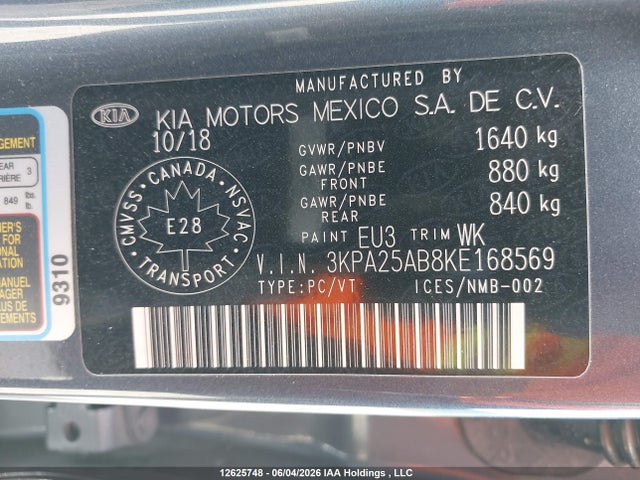 KIA Rio Lx/lx+ 2019 3KPA25AB8KE168569 Image 19