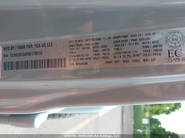 1C4RJXFG0RW178910 Jeep Wrangler 4-door Recon