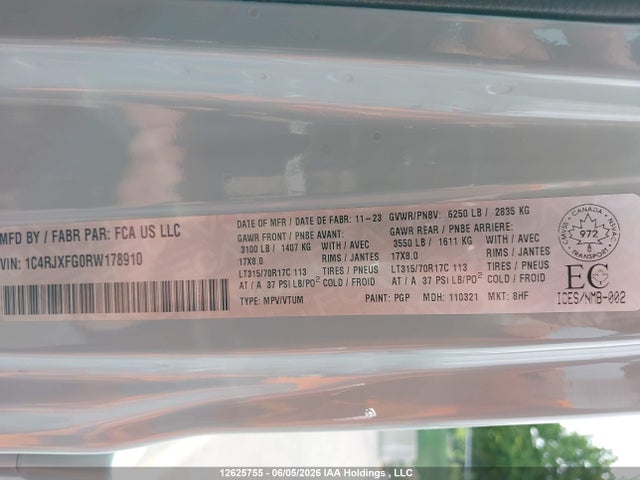 Aukcja sprzedaży 2024 Jeep Wrangler 4-door Recon, vin: 1C4RJXFG0RW178910, numer aukcji: 12625755