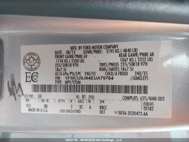 1FMCU9J94EUA79784 Ford Escape