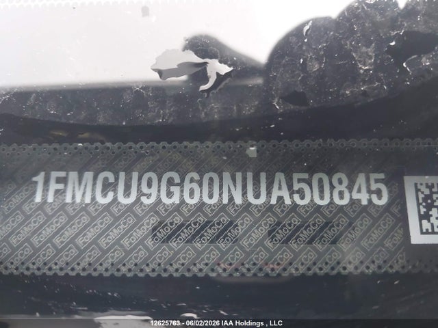 12625763 :رقم المزاد ، 1FMCU9G60NUA50845 vin ، 2022 Ford Escape Se مزاد بيع