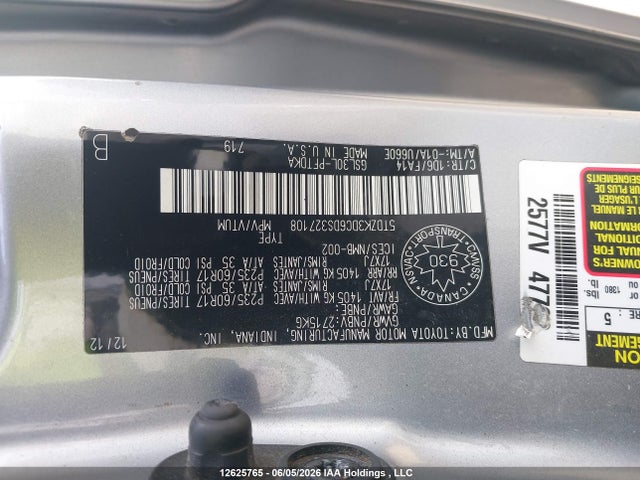Продаж на аукціоні авто 2013 Toyota Sienna, vin: 5TDZK3DC6DS327108, номер лоту: 12625765
