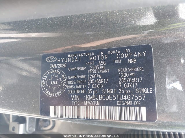 2026 Hyundai Tucson მანქანა იყიდება აუქციონზე, vin: KM8JBCDE5TU467557, აუქციონის ნომერი: 12625798