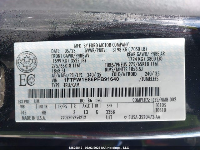 Ford F-150 Lariat 2023 1FTFW1E86PFB91640 Image 19