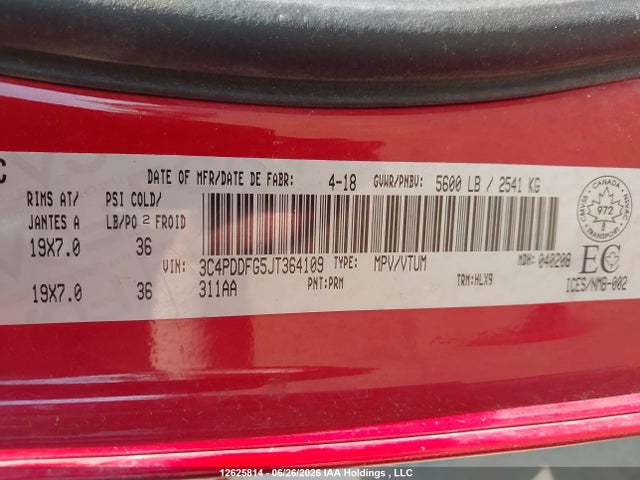 Dodge JOURNEY GT 2018 3C4PDDFG5JT364109 Image 9