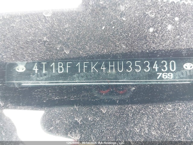 12625850 :رقم المزاد ، 4T1BF1FK4HU353430 vin ، 2017 Toyota Camry Le مزاد بيع
