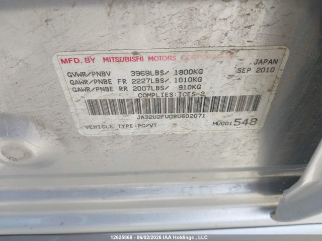 Продаж на аукціоні авто 2011 Mitsubishi Lancer Se, vin: JA32U2FU0BU602071, номер лоту: 12625868