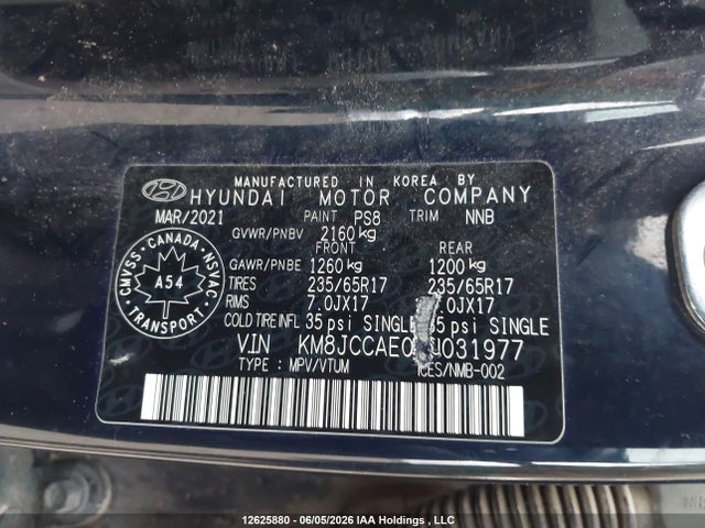 Продажа на аукционе авто 2022 Hyundai Tucson Sel, vin: KM8JCCAE0NU031977, номер лота: 12625880