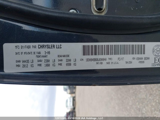 Aukcja sprzedaży 2008 Dodge Caliber Sxt, vin: 1B3HB48B68D690840, numer aukcji: 12570389
