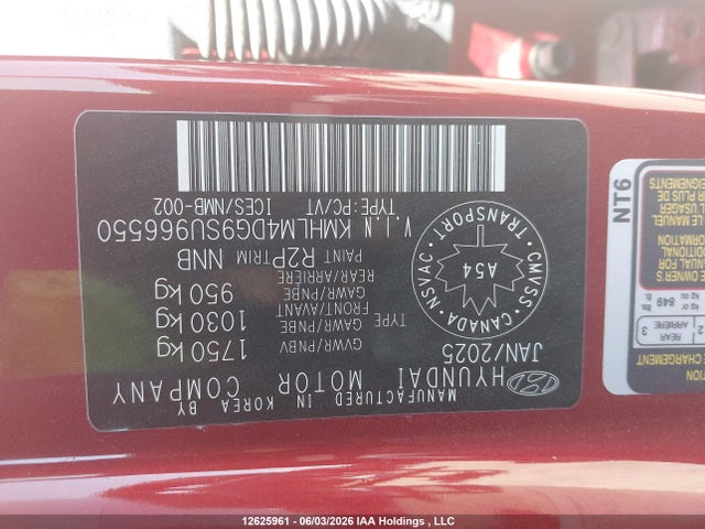 2025 Hyundai Elantra Sel Sport მანქანა იყიდება აუქციონზე, vin: KMHLM4DG9SU966550, აუქციონის ნომერი: 12625961