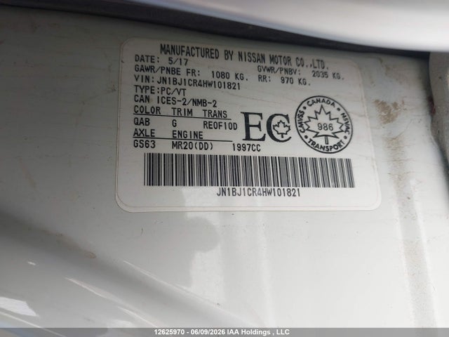 Продаж на аукціоні авто 2017 Nissan Qashqai, vin: JN1BJ1CR4HW101821, номер лоту: 12625970