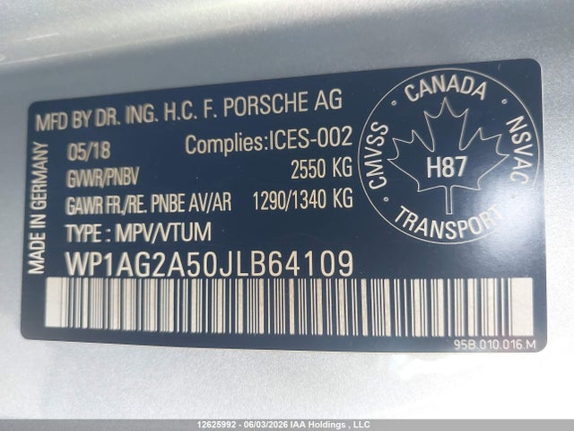 WP1AG2A50JLB64109 Porsche Macan Gts
