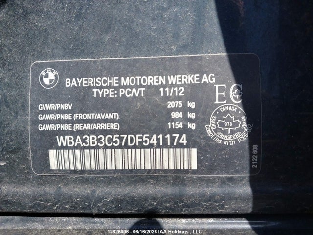 Продажа на аукционе авто 2013 Bmw 328 Xi, vin: WBA3B3C57DF541174, номер лота: 12626006