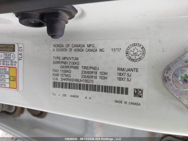 2HKRW2H98JH106270 Honda CR-V