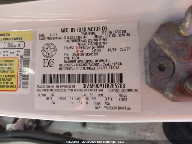 3FA6P0D91ER205208 Ford Fusion Titanium