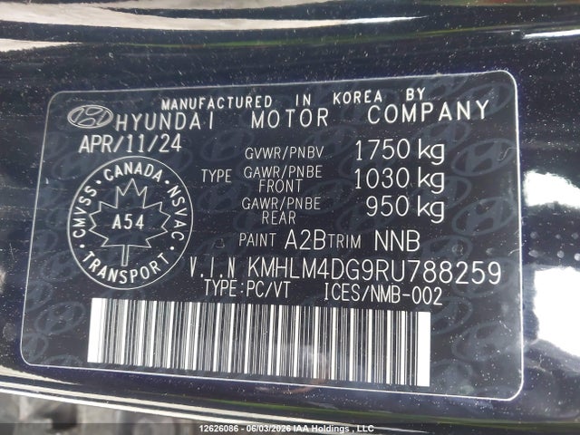 KMHLM4DG9RU788259 Hyundai ELANTRA SEL