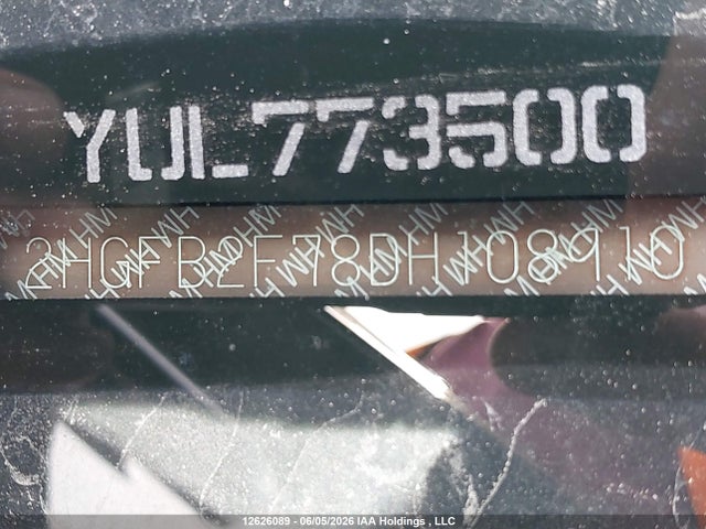 Продаж на аукціоні авто 2013 Honda Civic, vin: 2HGFB2F78DH108910, номер лоту: 12626089