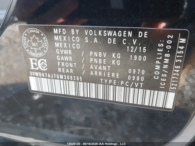 3VWD67AJ7GM308285 Volkswagen JETTA SE