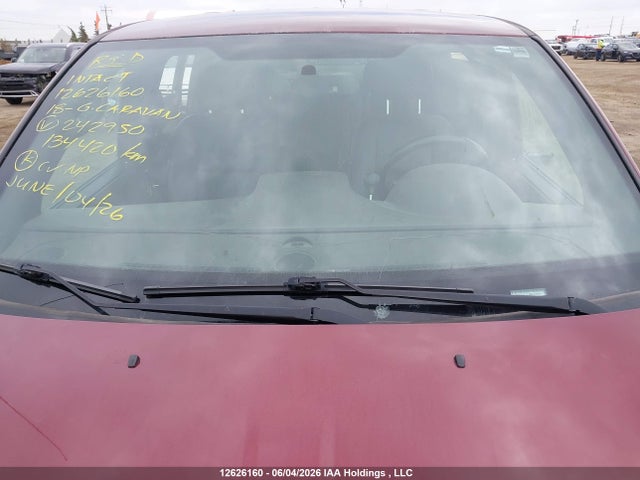 12626160 :رقم المزاد ، 2C4RDGEG7JR242950 vin ، 2018 Dodge Grand Caravan Gt مزاد بيع