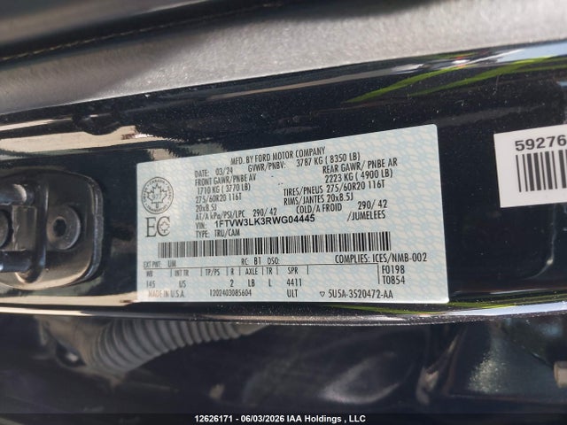 Ford F-150 Lightning Xlt 2024 1FTVW3LK3RWG04445 Image 9