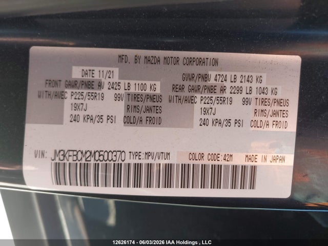 JM3KFBCM2M0500370 Mazda Cx-5 Touring