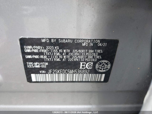 Subaru Forester 2021 JF2SKEDC5MH536892 Image 9